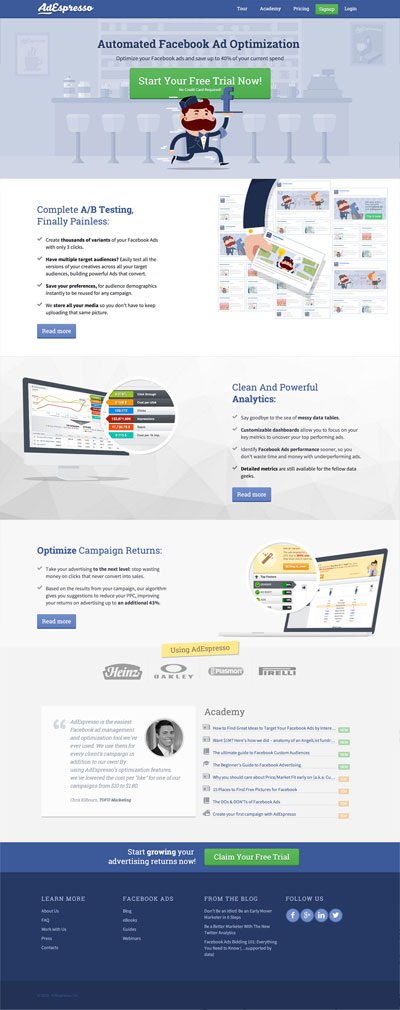 adespresso website - homepage